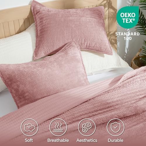 BEDELITE Velvet Quilt Set Queen Size, Luxury Velvet Comforter Bedding - Image 6