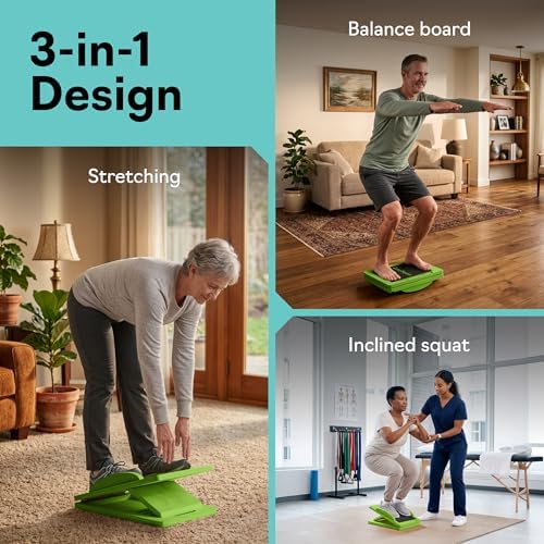 Slant Boards for Exercise, Wooden Slant Board, Calf Stretch Board with 7 Incline Angles, Velour Board, Balance Board & Calf Stretcher, Portable Incline Board for Physical Therapy, Ankle Mobility, Heel & Knees - Image 2