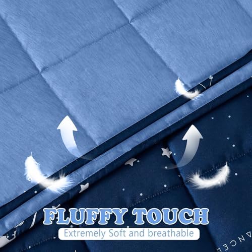 Weighted Blanket - 2 lbs Cooling Navy Starry Sky Heavy Blanket, 36"x48", Small Size Breathable Lap Blanket for Hot Sleepers - Image 4