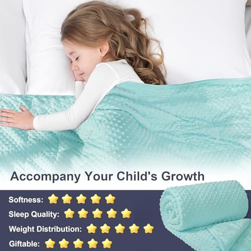 Alomidds Weighted Blanket, Luxury Velvet Weighted Blankets,Warm and Breathable Soft and Comfort Minky, Cute Heavy Blanket with Premium Glass Beads (41"x60" 7LBS, Teal) - Image 3