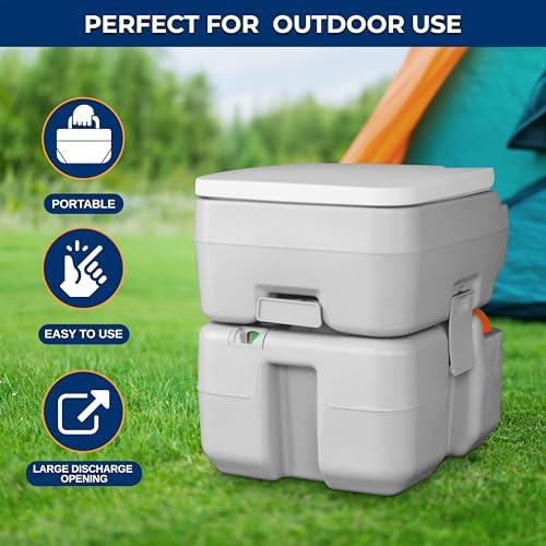 SereneLife Portable Toilet 5.3 Gal Camping Travel Outdoor Flush Toilet Seat - Image 4