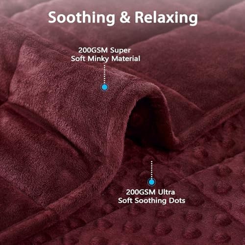 L'AGRATY Weighted Blanket for Adult - 60"x80" 20lbs Minky Dots Heavy Blanket with Glass Beads Soft Breathable for All-Season Summer Fall Winter Thick Comfort for Sleeping - Image 2