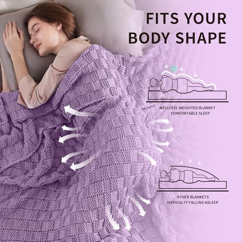 Knitted Weighted Blanket for Adult, No Beads Heavy Blanket 40"x60" 7lbs - Image 3
