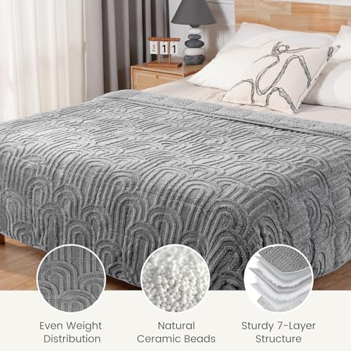 Sherpa Fleece Weighted Blanket for Adults, Dual Sided Soft, 60"x80" 15lbs - Image 5