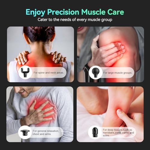 Mini Massage Gun Pocket-Sized Massage Gun Deep Tissue Quiet, Portable Percussion Muscle Travel Massager Gun, Back/Neck Massager for Pain Relief Deep Tissue (Gray) - Image 6