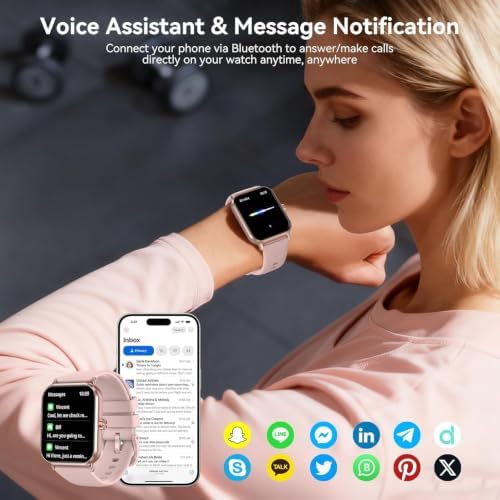 Smart Watch for Men Women, 1.83" HD Touchscreen Fitness Tracker with Bluetooth Calling, 130+ Sports Modes, Heart Rate Sleep Step Monitor, IP68 Waterproof, Compatible with iOS & Android (Pink) - Image 3
