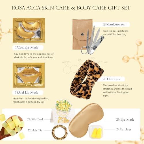 Gifts for Women, 32 Pcs Leopard Facial Skin Care Gift Set for Women, Home Spa & Self-Care Gift Kit, Bath and Body Gifts Basket Set, Face Sheet Mask, Wife, Birthday, Christmas, Valentines, Anniversary - Image 6
