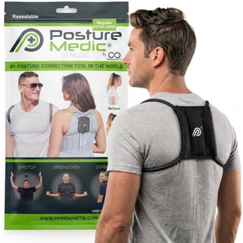 PostureMedic Original Strength Dynamic Posture Corrector for Men & Women – Active Resistance Training System for Back, Neck & Shoulder Pain Relief – Strengthen Muscles & Improve Alignment - XL by PrimeKinetix