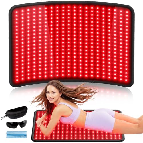 Red Light Therapy for Body, 23.5" x 33.5" Infrared Light Therapy Mat with Timer, 660nm 850nm Infrared Heating Pad, 3 Modes, 5 Brightness Levels for Back Waist Legs Abdomen Knee Shoulders by Unknown