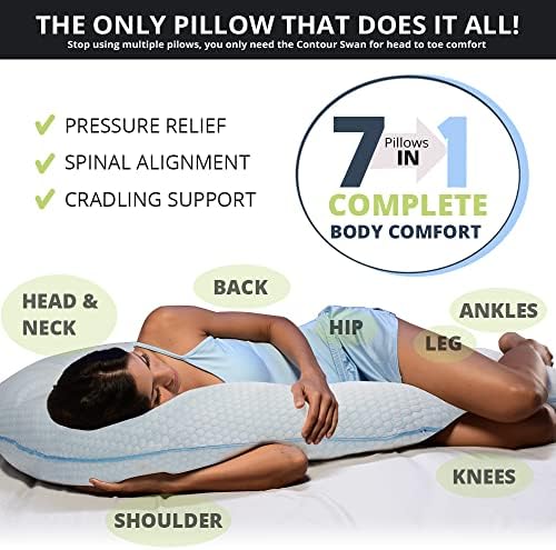 Contour Swan Body Pillow w/Pillowcase Cool XL - As Seen on TV (Pack of 2) - Image 4