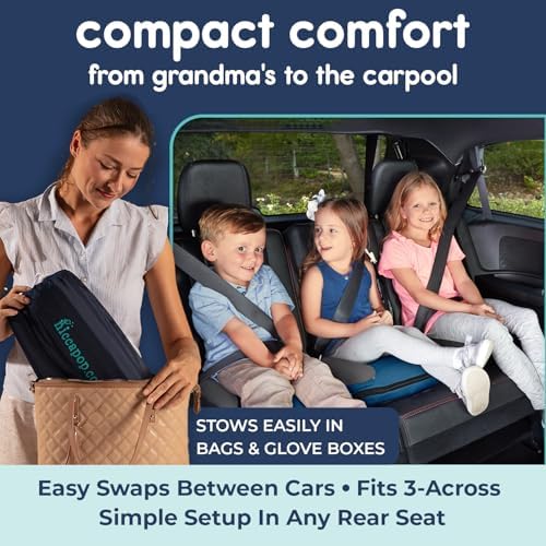 UberBoost Inflatable Booster Car Seat, Travel Booster Seat, Navy/Gray - Image 5