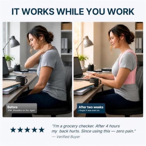 Fit Geno Posture Corrector for Women Lite, Upper Back Brace for Slouching - Image 2