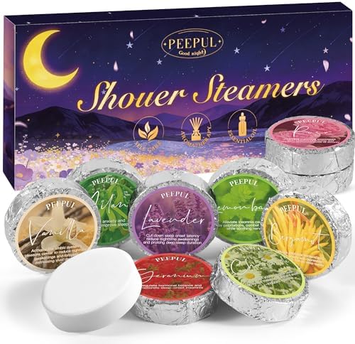 Shower Steamers Aromatherapy Birthday Gifts for Women - 10 Pack,Gifts for Wife Mothers Daughter Sister Stress Relief & Deep Relaxation Self Care Home Spa Essential by PEEPUL