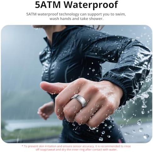 Smart Ring for Women, Health Tracker & 5ATM, COLMI R02. (Silver, 9#) - Image 5
