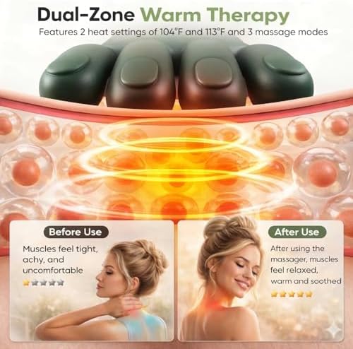 N7 Bionic Neck and Shoulder Massager, Heated Real-Hand Massagers with Fingers for Back Muscle Pain Relief, Portable & Lightweight Design - Image 3