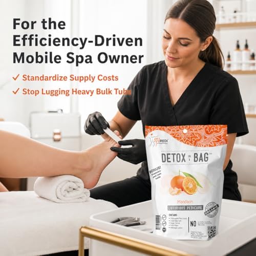 SPA REDI Detox In A Bag Pedicure Kit -Pedicure Massage for Tired Feet, Detoxifies and Refreshes Feet, Invigorating Mandarin - Image 4