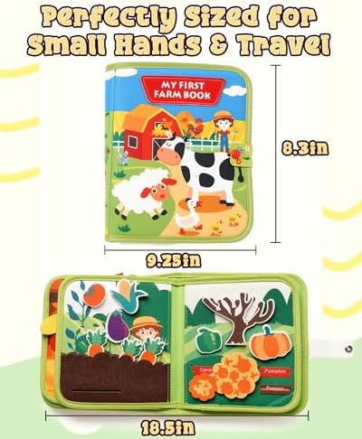 Montessori Busy Book, 10-Page Sensory Activity Toy, Farm - Image 7