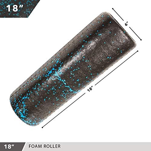 Day 1 Fitness High Density Muscle Foam Rollers - Sports Massage Rollers for Stretching, Physical Therapy, Deep Tissue, Myofascial Release - Ideal for Exercise and Pain Relief - Speckled Blue, 12” - Image 3
