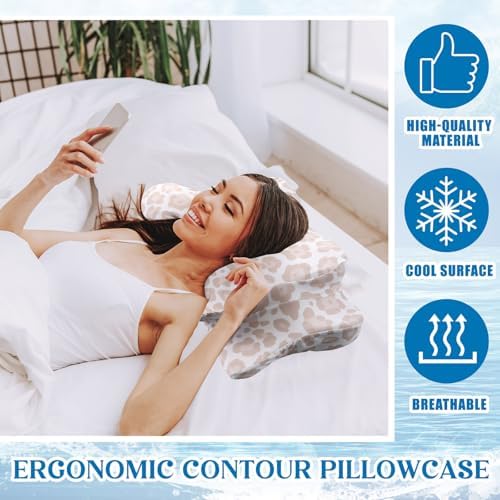Hahafelt Cooling Cervical Neck Pillowcase,Leopard Print Color,Queen Size - Image 4