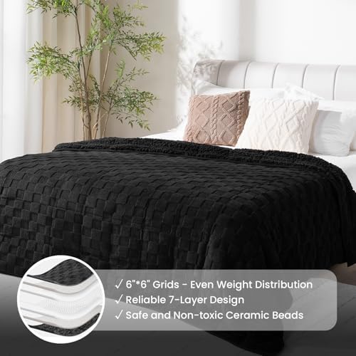 Drewin Weighted Blanket Twin Size for Adults 15lbs,Black,48 x 72 inches - Image 4