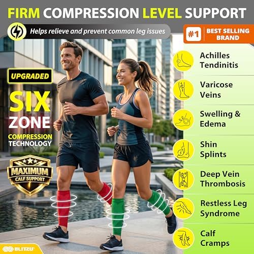 BLITZU Calf Compression Sleeves, Footless Compression Socks for Men & Women - Image 2