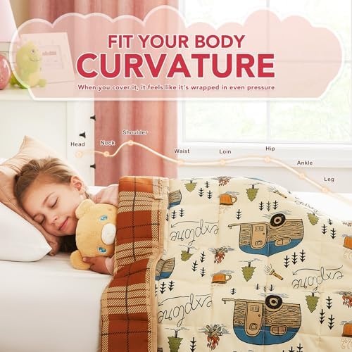 CuteKing Weighted Blanket - Weighted Blanket with Premium Glass Beads - Breathable Heavy Blanket for Comfortable Rest - Thick Blanket All Season(10lbs, 50"x60", Camping) - Image 3