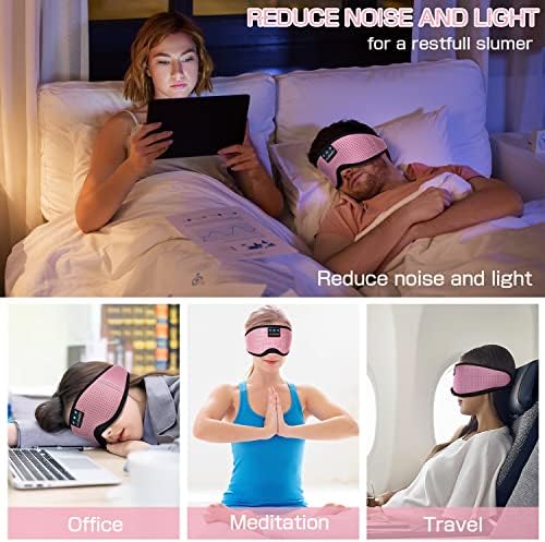 Sleep Mask with Bluetooth Headphones,LC-dolida Sleep Headphones Bluetooth Sleep Mask 3D Sleeping Headphones for Side Sleepers Best Gift and Travel Essential (Classical Pink) - Image 6