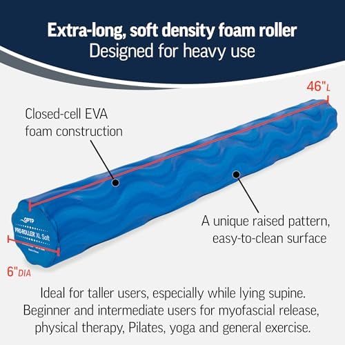 OPTP PRO-ROLLER XL Soft Density Foam Roller – Round, Blue, 46" x 6" - Image 2