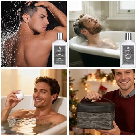 21 Pcs Bath & Body Care Set for Men, Father's Day Gifts for Dad, Home Spa Self Care Basket, Hydrating Skin Care Set, Beard Kit Spa Set, Boyfriend, Anniversary Gifts, Birthday, Christmas - Image 4