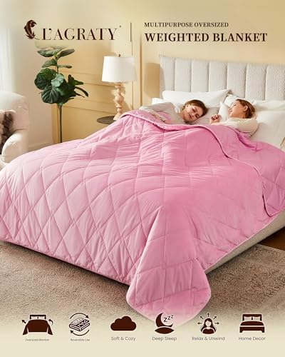 L'AGRATY King Size Weighted Blanket for Adults 30lbs, 88"x104" Cooling - Image 2