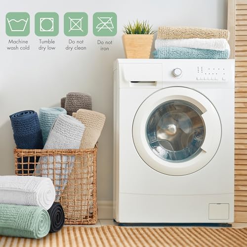 Madison Park Splendor Reversible 100% Cotton Bath Runner, 24 x 72, Green - Image 6