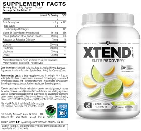 Xtend Original BCAA Powder, Zero Sugar, Lemon Lime Squeeze, 90 Serv - Image 2