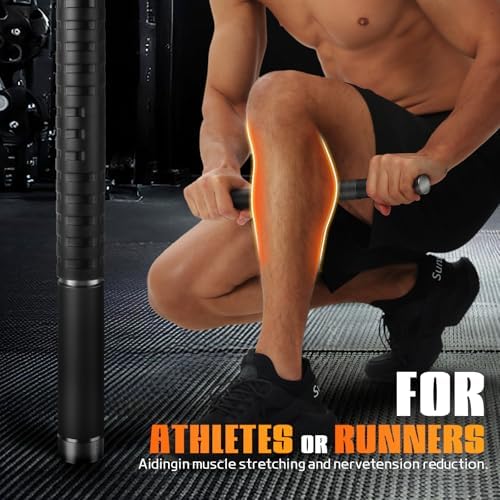 Muscle Roller Stick,17" Massage Roller for Muscle Deep Tissue Massage Black - Image 2