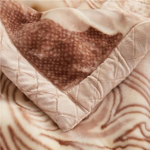 Korean Mink Blanket 59×79 inch, Silky Soft and Warm,2 Ply Reversible Raschel Bed Blanket for Single Bed. - Image 4