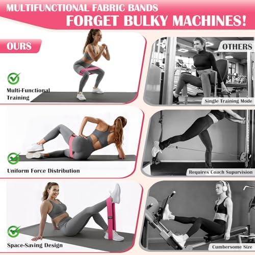 KUTIZE Ankle Resistance Bands with Cuffs & Fabric Resistance Bands Set - Legs & Glutes Workout Equipment for Women & Men, Home Gym Heavy Exercise Bands for Hip, Yoga, Strength Training, Rehab, Pilates - Image 5