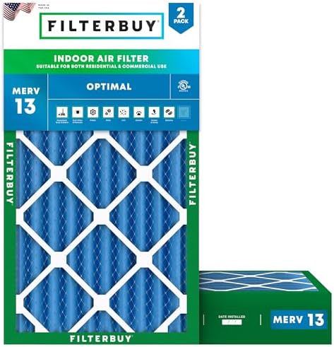 Filterbuy 12x20x4 Air Filter MERV 13 Smoke & Allergy Defense (2-Pack) by Filterbuy