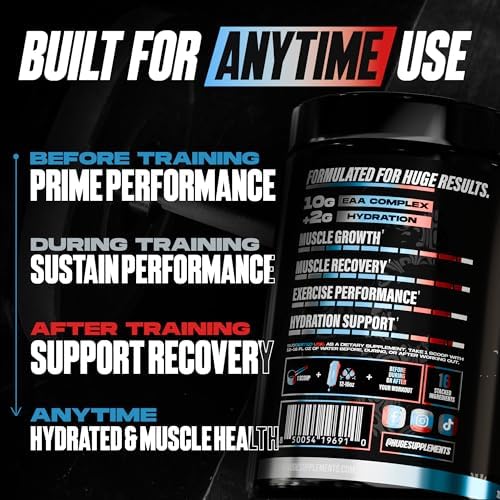 Huge EAA + Hydration, Essential Amino Acids Powder, EAAs & BCAAs, Intra & Post Workout Recovery Powder, Muscle Growth, Recovery & Performance, 10g EAAs & Electrolytes, Bomb Popsicle, 30 Servings - Image 5