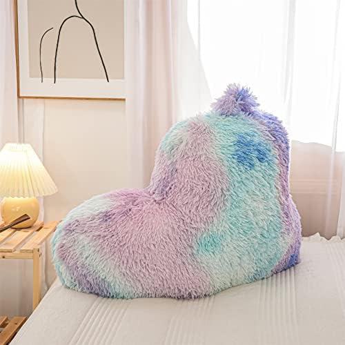 Aimuan Reading Pillow Bed Rest Wedge Large Adult Backrest Pillow with Arms Back Support for Sitting Up in Bed Cushion Incline Rest Sleeping Snoring Pillow, Blue-Purple, Large - Image 2