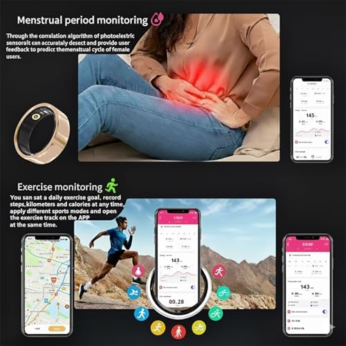 Smart Ring for Women (Gold,10#) - Image 4