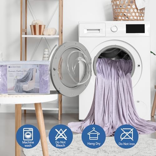 CHOSHOME Cooling Blanket for Hot Sleepers - Summer Blanket Thin Soft Lightweight Breathable Double Side Enhanced Cooling for Hot Flashes, Night Sweats, Bed, Couch (Purple, 60 x 80 inches) - Image 5