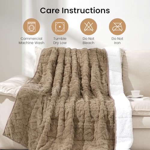 Drewin Weighted Blanket for Adults 15lbs Deep Sleep & Relax,Brownish White - Image 6
