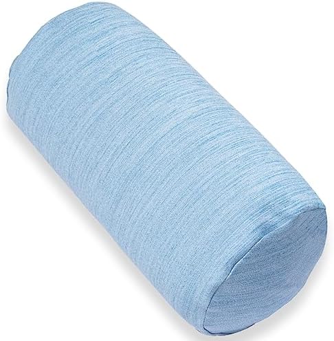 1 MIDDLE ONE Round Cylinder Bolster Pillow with Removable Cooling Cover, Tube Roll Cervical Pillow for Head, Neck, Back and Legs Support, 13"x 6", Blue by 1MIDDLEONE