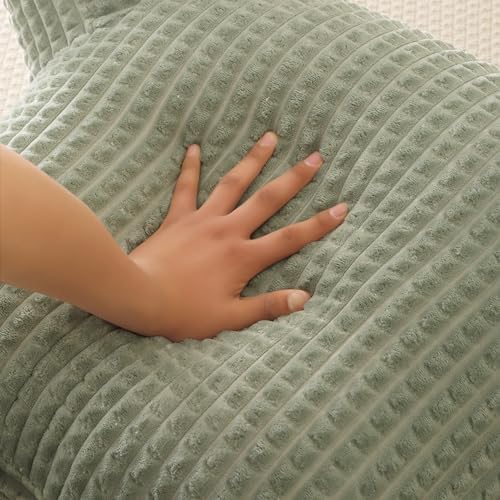 Reading Pillow with Arms for Sitting in Bed,Backrest,Green Flannel,M - Image 6