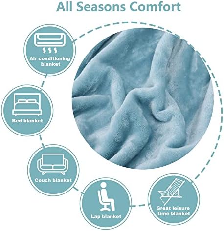 NANPIPER Fleece Blankets Super Soft Flannel King Size Blanket for Bed Luxury Cozy Microfiber Plush Fuzzy Blanket,Light Blue - Image 5