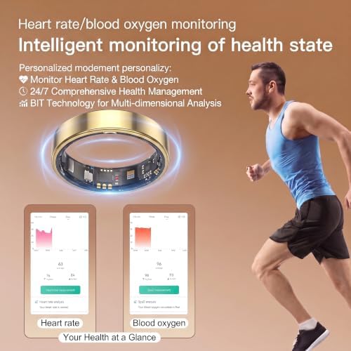 Smart Ring, Wearable Technology for Health and Fitness Tracking，Gold：8 - Image 3