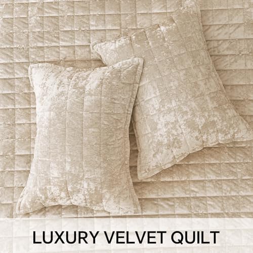 BEDELITE Velvet Quilt Set King Size, Luxury Velvet Comforter Bedding - Image 4