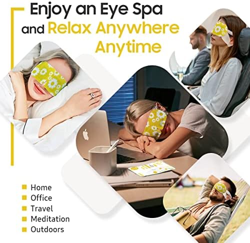 BeHoomi 20 Packs Steam Eye Mask, Heated Eye Mask Warm Compress for Eyes, Disposable Self Heating Steam Mask for Home, Sleep, Spa, Travel Essentials & Relaxation Gifts for Women (Chamomile) - Image 6
