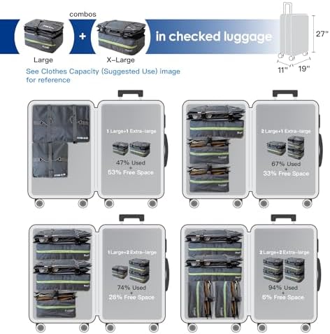 Stow-N-Go Portable Hanging Travel Shelves, Packing Organizer for Luggage. Carry on Closet for Clothes. Expandable Packing Cube. Travel Essentials. Dak Gray - XL - Image 5