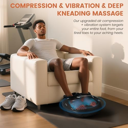 CILI Shiatsu Foot Massager with Heat, Electric Feet Massager Machine with Kneading Vibration and Compression, Detachable Washable Cover, Fits Up to Men Size 13, Relaxing Home Use - Image 3