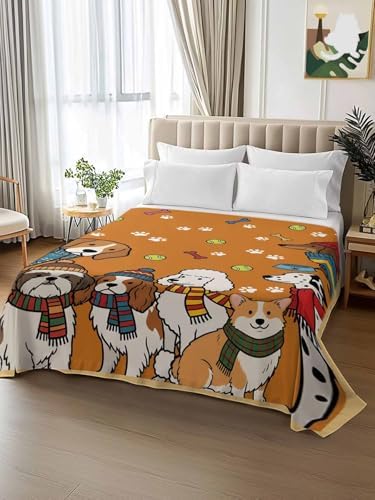 Full Flat Sheet Scarf Dog Flat Sheets Only Soft Breathable Microfiber Bedding Top Sheets Luxury Hotel Quality Puppy Animal Paw Print Tennis Ball Yellow Full Bed Sheet for All Season Bedroom Dorm Decor - Image 2